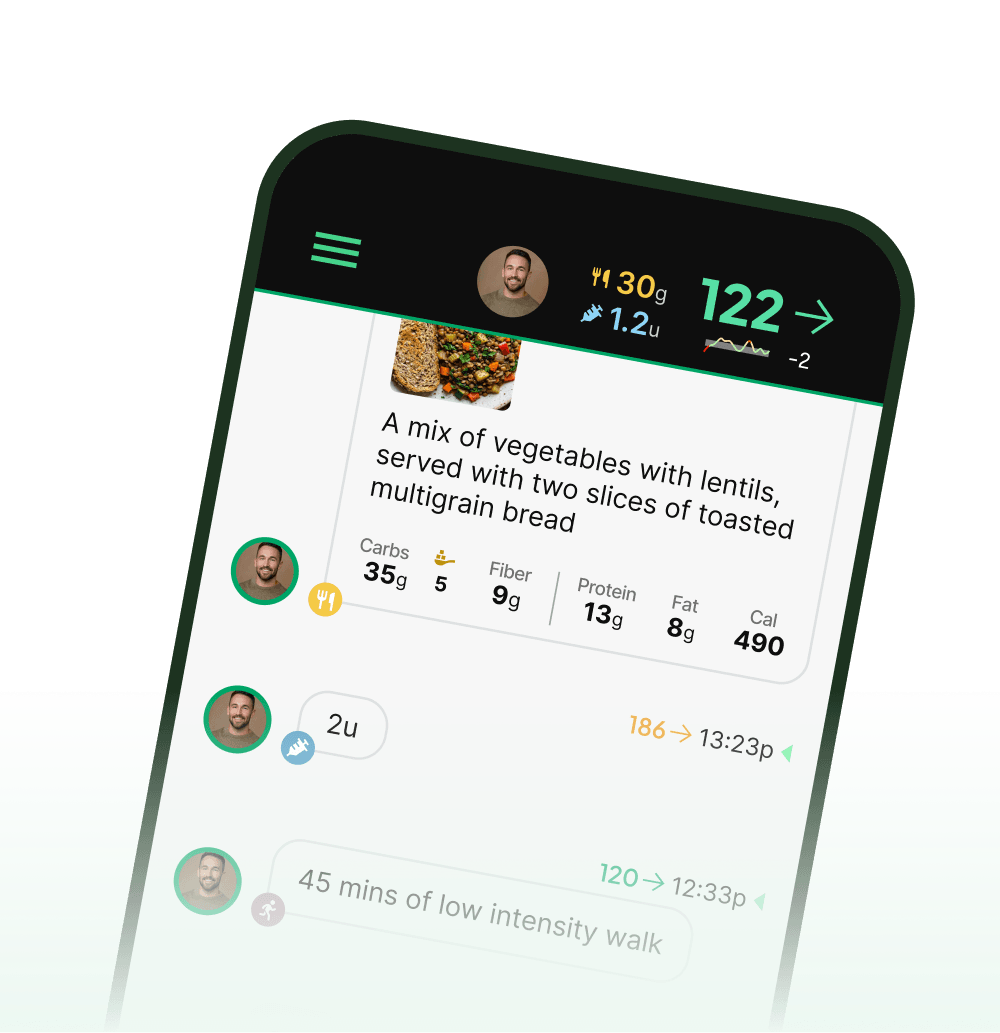 A preview of Gluroo log screen